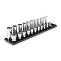 Product Image of 1/2" Drive 12-Point Socket Set with Rails, 22-Piece (3/8-1")
