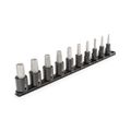 Product Image of 1/2" Drive Hex Impact Bit Socket Set with Rail, 10-Piece (1/4-3/4")