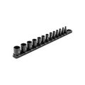Product Image of 1/4" Drive 12-Point Impact Socket Set with Rail, 13-Piece (5/32-11/16")