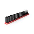 Product Image of 1/4" Drive Semi-Deep 12-Point Impact Socket Set w/ Rail, 16-Piece (4 - 17mm)