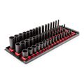 Product Image of 1/4" Drive Shallow, Semi-Deep, and Deep 6-Point Impact Socket Set w/ Rails and Trays, 48-Piece (4 - 17mm)