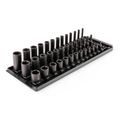 Product Image of 1/4" Drive Shallow, Semi-Deep, and Deep 6-Point Impact Socket Set w/ Rails and Trays, 39-Piece (5/32"- 11/16")