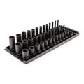 Product Image of 1/4" Drive Shallow, Semi-Deep, and Deep 12-Point Impact Socket Set w/ Rails and Trays, 39-Piece (5/32"- 11/16")