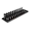 Product Image of 1/4" Drive 6-Point Impact Socket Set with Rails and Tray, 26-Piece (5/32-11/16")