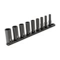 Product Image of 3/8" Drive Deep 6-Point Impact Socket Set with Rail, 9-Piece (5/16-3/4")