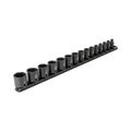 Product Image of 3/8" Drive 6-Point Impact Socket Set with Rail, 15-Piece (1/4-1")