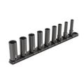 Product Image of 3/8" Drive Deep 12-Point Impact Socket Set with Rail, 9-Piece (5/16-3/4")