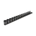 Product Image of 3/8" Drive 12-Point Impact Socket Set with Rail, 15-Piece (1/4-1")
