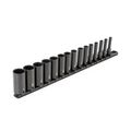 Product Image of 3/8" Drive Deep 12-Point Impact Socket Set with Rail, 15-Piece (1/4-1")