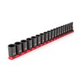 Product Image of 3/8" Drive Semi-Deep 12-Point Impact Socket Set w/ Rail, 19-Piece (6 - 24mm)