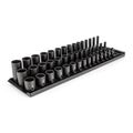 Product Image of 3/8" Drive Shallow, Semi-Deep, and Deep 12-Point Impact Socket Set w/ Rails and Trays, 45-Piece (1/4"- 1")