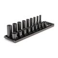 Product Image of 3/8" Drive 6-Point Impact Socket Set with Rails, 18-Piece (5/16-3/4")