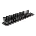 Product Image of 3/8" Drive 6-Point Impact Socket Set with Rails, 30-Piece (1/4-1")