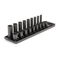 Product Image of 3/8" Drive 12-Point Impact Socket Set with Rails, 18-Piece (5/16-3/4")