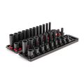 Product Image of 3/8" Drive 12-Point Impact Socket Set with Rails, 42-Piece (5/16-3/4", 8-19mm)