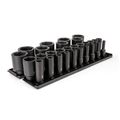 Product Image of 1/2" Drive Deep 6-Point Impact Socket Set with Rails and Tray, 29 Pieces (5/16" - 2")
