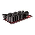 Product Image of 1/2" Drive Deep 6-Point Impact Socket Set w/ Rails and Tray, 39-Piece (8 - 50mm)