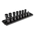 Product Image of 3/8" Drive 6-Point Universal Joint Impact Socket Set with Rails and Tray, 15-Piece (1/4-1")