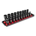 Product Image of 3/8" Drive 6-Point Universal Joint Impact Socket Set with Rails and Tray, 19-Piece (6-24 mm)