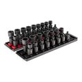 Product Image of 3/8" Drive 6-Point Universal Joint Impact Socket Set with Rails and Trays, 34-Piece (1/4-1", 6-24 mm)