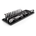 Product Image of 1/4" Drive 6-Point Socket and Ratchet Set with Rails, 29-Piece (5/32-9/16")