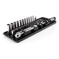 Product Image of 1/4" Drive 12-Point Socket and Ratchet Set with Rails, 29-Piece (5/32-9/16")