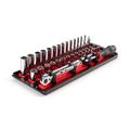 Product Image of 1/4" Drive 6-Point Socket and Ratchet Set with Rails, 35-Piece (4-15mm)