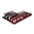 Product Image of 1/4" Drive 12-Point Socket and Ratchet Set with Rails, 57-Piece (5/32-9/16", 4-15mm)