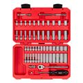 Product Image of 1/4" Drive 6-Point Socket and Ratchet Set, 56-Piece (5/32 - 9/16", 4 - 15mm)