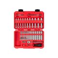 Product Image of 1/4" Drive 12-Point Socket and Ratchet Set, 56-Piece (5/32 - 9/16", 4 - 15mm)