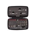 Product Image of 1/4" Drive 6-Point Small Engine Shallow Socket, Bit, and Flex Head Quick-Release Ratchet Set w/ Case (50-Piece)
