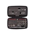 Product Image of 1/4" Drive 12-Point Small Engine Shallow Socket, Bit and Flex Head Quick-Release Ratchet Set w/ Case (50-Piece)
