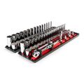 Product Image of 3/8" Drive 12-Point Socket and Ratchet Set with Rails, 74-Piece (1/4-1", 6-24mm)