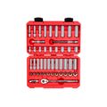 Product Image of 3/8" Drive 12-Point Socket and Ratchet Set, 46-Piece (5/16-3/4", 8-19mm)