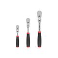 Product Image of 1/4, 3/8, 1/2" Drive Flex Head Comfort Grip Ratchet Set, 3-Piece (6, 8, 10-1/2")