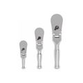 Product Image of 1/4", 3/8", 1/2" Drive Flex Head Non-Quick-Release Stubby Ratchet Set, 3-Piece (3", 4"-1/2", 6")