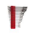Product Image of Flex Head 12-Point Ratcheting Combination Wrench Set with Modular Wrench Organizer, 14-Piece (6-19mm)
