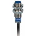 Product Image of Inductive Proximity Sensor, Cylinder Shielded, M12 Body, 0.08" Sensing Distance, 12 to 24 VDC, NPN, Normally Open, 3-Wire, 2m Cable, XS512B1NAL2