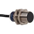 Product Image of Inductive Proximity Sensor, Cylinder Shielded, M18 Body, 0.2" Sensing Distance, 12 to 24 VDC, PNP, Normally Closed, 3-Wire, 2m Cable, XS518B1PBL2