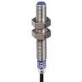 Product Image of Inductive Proximity Sensor, Cylinder Shielded, M8 Body, 2.5 mm Sensing Distance, 12 to 48 VDC, NPN, Normally Open, 3-Wire, 2m Cable, XS608B1NAL2