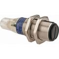 Product Image of Photoelectric Sensor, Retroreflective, 4m Range, 12 to 24 VDC, Dark Operate, PNP NC, M12 Connector, Nickel Plated Brass, XUB1BPBNM12
