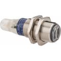 Product Image of Photoelectric Sensor, Diffused, 0.1m Range, 12 to 24 VDC, Dark Operate, PNP NO, M12 Connector, Nickel Plated Brass, XUB4BPANM12