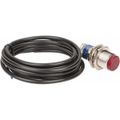 Product Image of Photoelectric Sensor, Polarized Retroreflective, 2m Range, 12 to 24 VDC, Dark Operate, PNP NC, 2m Cable, Nickel Plated Brass, XUB9BPBNL2