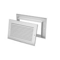 Product Image of 14" x 14" White Aluminum Transfer Door Grille w/ Frame (TGF Series)