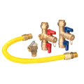 Product Image of 3/4" IPS x 3/4" MIP Service Valve Kit with 24" Gas Connector & PRV Valve (Lead Free)