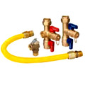 Product Image of 3/4" FIP x 3/4" MIP Service Valve Kit with 18" Gas Connector & PRV Valve (Lead Free)