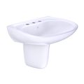 Product Image of LHT242.8G#01 Prominence Oval Wall-Mount Bathroom Sink w/ CEFIONTECT and Shroud for 8" Center Faucets (Cotton White)