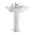 Product Image of LPT780.8#01 Clayton Rectangular Pedestal Bathroom Sink for 8" Center Faucets (Cotton White)