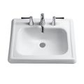 Product Image of LT531.8#01 Promenade Rectangular Self-Rimming Drop-In Bathroom Sink for 8" Center Faucets (Cotton White)