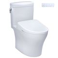 Product Image of WASHLET+ Aquia IV Cube Two-Piece Elongated Dual Flush 1.28 and 0.9 GPF Toilet with Auto Flush S7 Contemporary Bidet Seat, Cotton White - MW4364726CEMFGNA#01